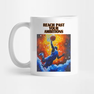 Basketball Player Dunking Digital Oil Painting Motivating Message Mug